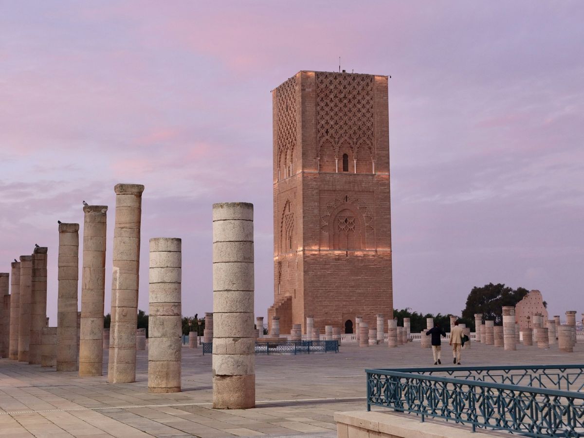 La torre Hassan y sus columnas, en Rabat